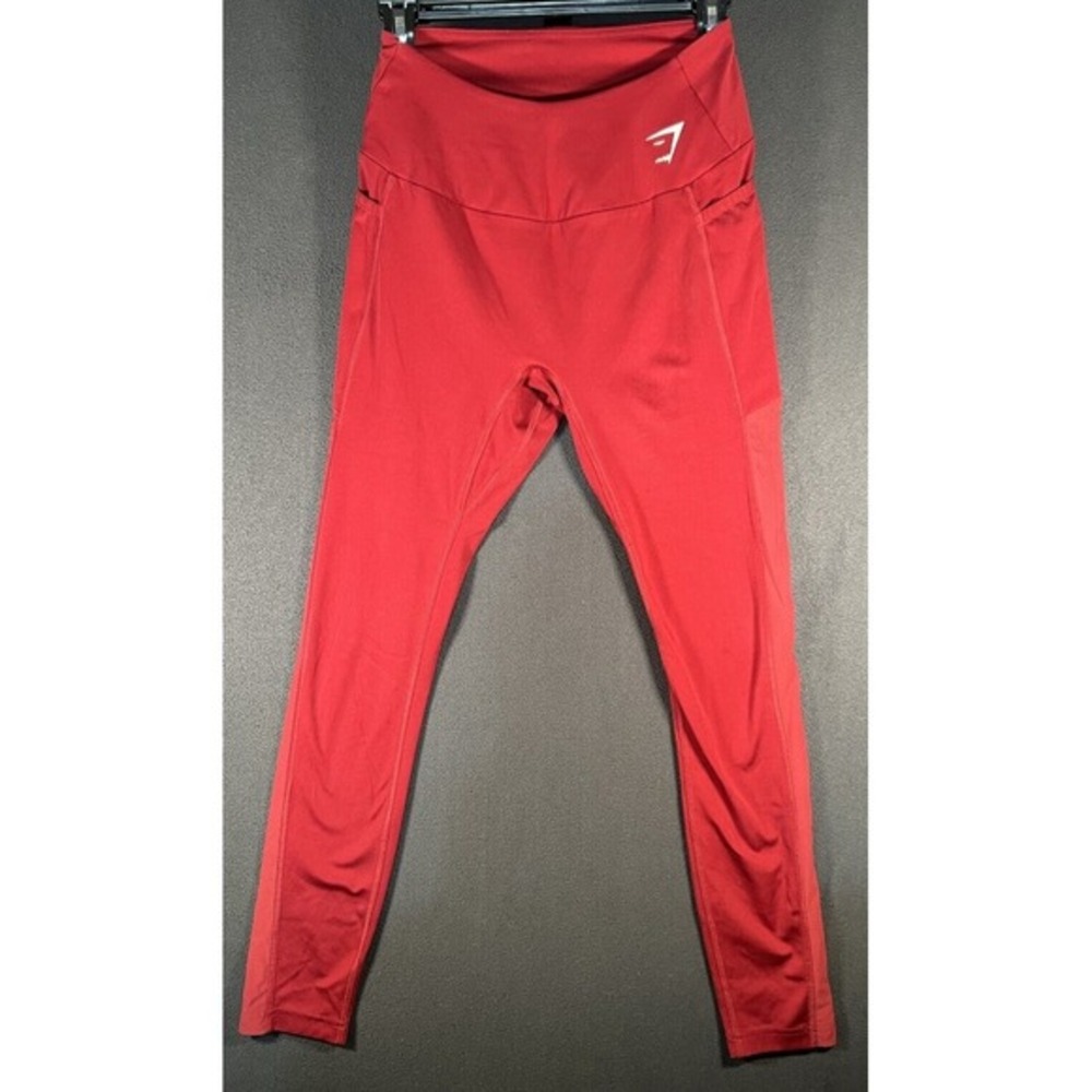 Gymshark Red Mesh‎ Athletic Leggings Women's Size XSmall - Picture 2 of 8